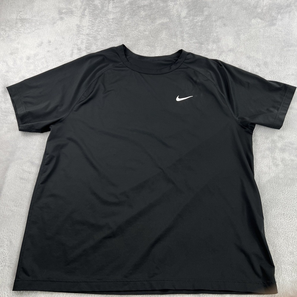 Nike Dri-FIT T-Shirt Mens Black XL Short Sleeve Athletic Training Swoosh Logo